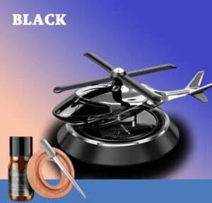 Black Solar Car Dashboard Helicopter Air Freshener