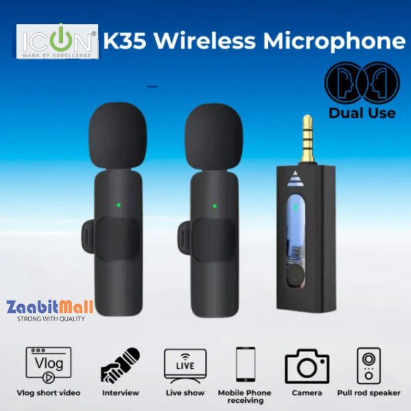 ICON K35 Dual Wireless Mic for Android & iOS