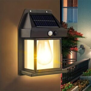 Solar Tungsten Filament Lamp - Intelligent Outdoor Wall Light with Motion Sensor