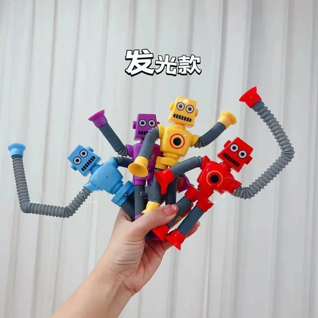 Telescopic Suction Cup Robot Toy | Shape Changing Fidget Toy (Random Color)