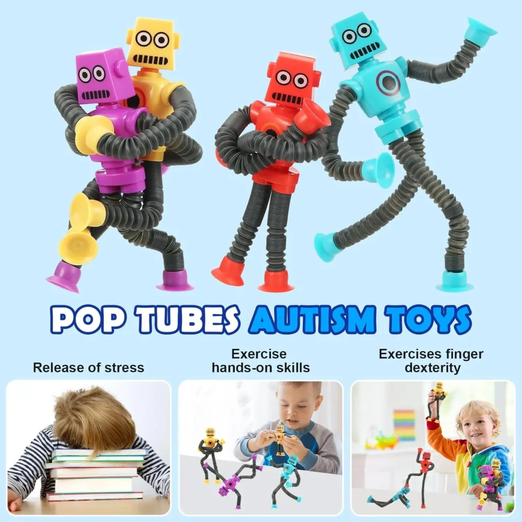 Telescopic Suction Cup Robot Toy | Shape Changing Fidget Toy (Random Color)