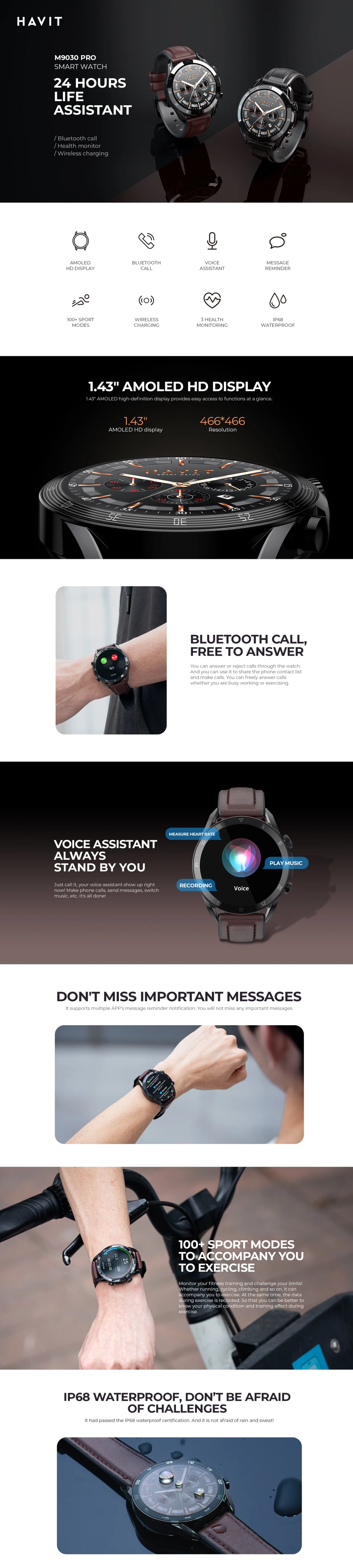 Havit M9030 PRO Smart Watch