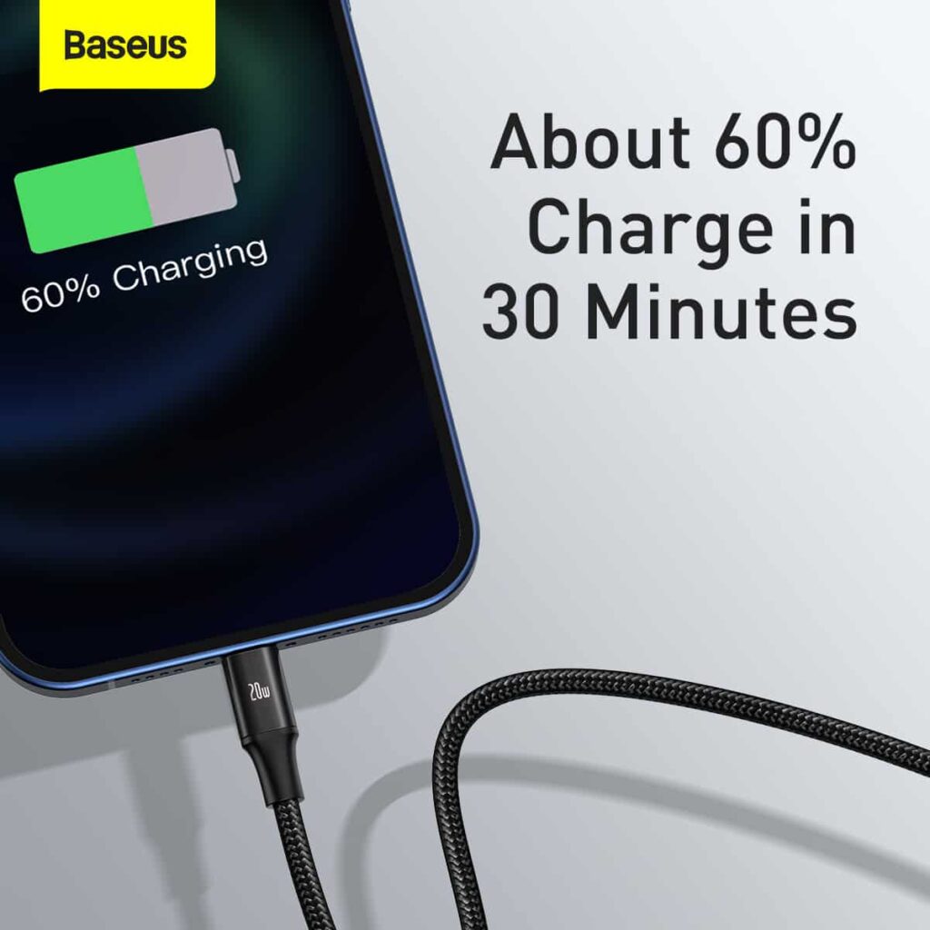 BASEUS 3-in-1 Fast Charging Cable - Type-C to M+L+C, 20W, 1.5M