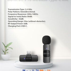 BOYA BY-V10 Wireless Type-C Mic for Content Creators in Pakistan